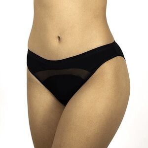 SAALT Mesh Bikini in Anthracite Black Period Panties Full Underwear Size XS